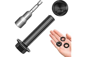 M8 x 35mm (10 Sets) M8x1.25 Bolt Flanged Hex Head Nuts and Bolts, M8 Bolt Flange Hexagon Screws with Nuts and Washers, M8 Screws Grade 10.9 Alloy Steel Metric Bolt Assortment Metric Screw by Mywish