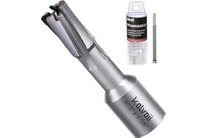 Kolvoii Carbide-Tipped Annular Cutter, 9/16" Diameter x 1-3/8" Depth, 3/4" Weldon Shank (2 Flat) TCT Mag Drill Bit for Stainless Steel, Cast Iron, Hard Steel, High-Speed Cutting with Pilot Pin