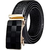 Dubulle Men's Ratchet Belt Gold/Black/Red/Green/Blue/White Automatic Buckle Business Casual Belt Gift - Adjustable Fit
