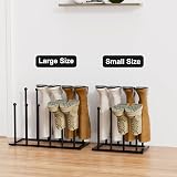 pickpiff Free Standing Shoe Rack 4 Pairs Boots Black Metal Storage view 6