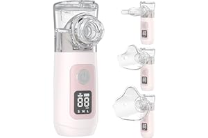 HERTURTI Smart Digital Display Portable Nebulizer for Adults and Kids, Portable Nebulizer with Tube, Mouthpiece and Mask - Rechargeable Nebulizer for Travel and Home Use, Take-Along Nebulizer for Kids -04