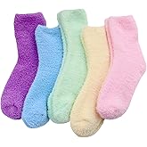 ARBINSON Fuzzy Socks for Women, Cozy Warm Fluffy Socks Comfy Thick Microfiber Plush Winter Home Slipper Socks Gifts for Women