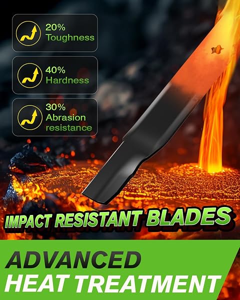 CHWAY 42 INCH DECK LAWN MOWER BLADES,138971 MULCHING BLADES WITH 5 POINT STAR, COMPATIBLE WITH LT1000 LT2000 T110 YT3000, REPALCE FOR 138971, 134149, 138498, 532138971