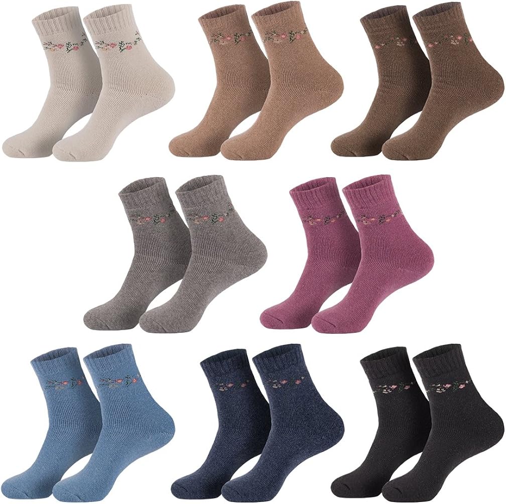 6 Pairs Ladies Winter Wool Angora Socks & in beautiful colours mixed by