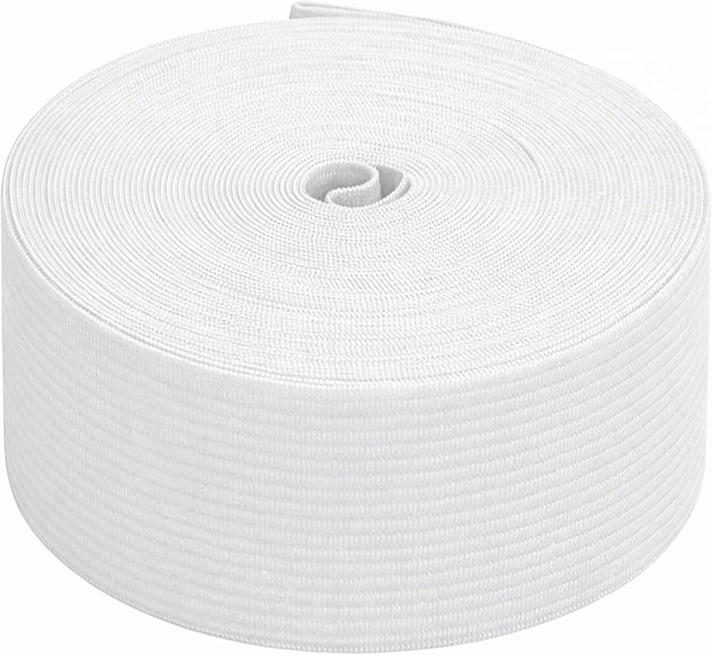 Trimming Shop 50mm Wide Elastic Band White 5 Metres Polyester Rubber
