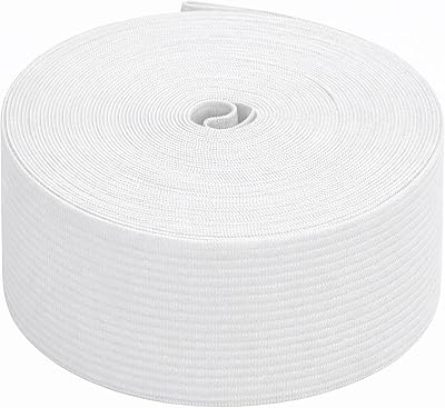 Trimming Shop 50mm Wide Elastic Band White 5 Metres Polyester Rubber