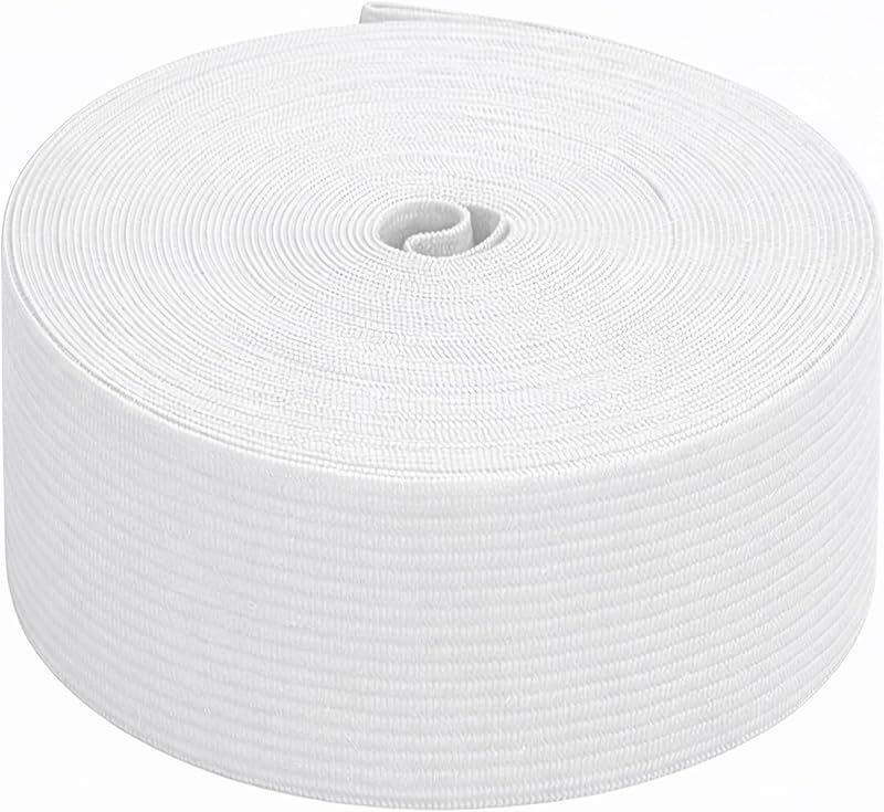 Trimming Shop 50mm Wide Elastic Band White 5 Metres Polyester Rubber