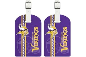 AYYQHC 2 Pack Leather Football Sport Fan Luggage Tag for Suitcase and Bag，Purple Design Travel Suitcase and Bag Tag with Privacy Flap Address Labels