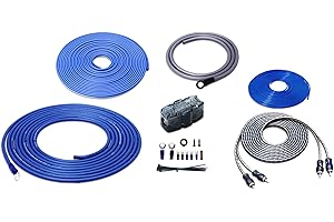 Recoil True 8 Gauge Complete CCA Amplifier Wiring Kits with OFC RCA Cable, Power Cables, Ground Cables, Turn-On Wire, Speaker