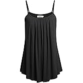 BEPEI Women Loose Casual Summer Pleated Flowy Sleeveless Camisole Tank Tops