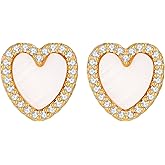 CUFELMU Heart Earrings Hypoallergenic Stud Earrings For Women CZ Cute Minimalist Sparkling Jewelry