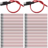 Frienda 8 Pack 14 Awg Connectors Cable Compatible with SAE 30cm 2 Pin Single Plug Disconnect Power Automotive Extension Cable for Motorcycles Cars Charger