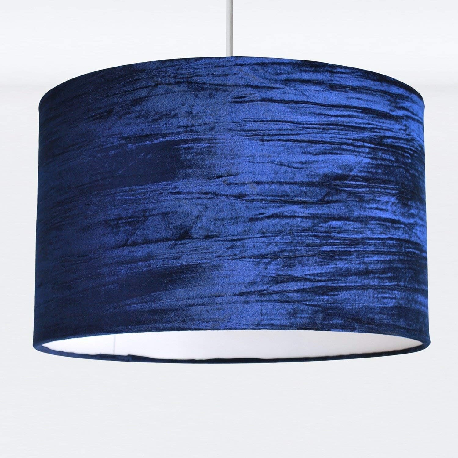 Navy Easy Fit Ceiling Light Shade, Crushed Velvet Ceiling Pendant Shade