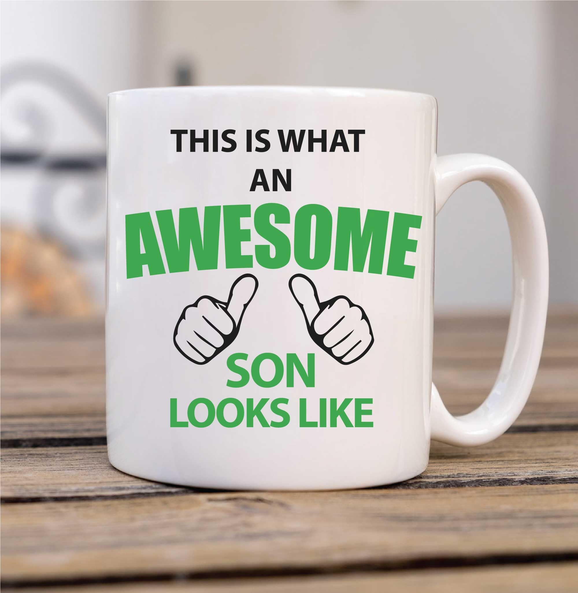 60 Second Makeover Limited This is What an Awesome Son Looks Like Mug Gift Son Birthday Gifts Christmas Presents Coffee Mug Coffee Cup from Mum and Dad Present Idea