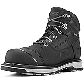 NINGO Steel Toe Work Boots for Men, Full-Grain Leather Non Slip Heavy Duty Construction Boots, Water and Oil Resistant, Puncture Proof Mens Safety Work Shoes for Industrial, Welding, Riding