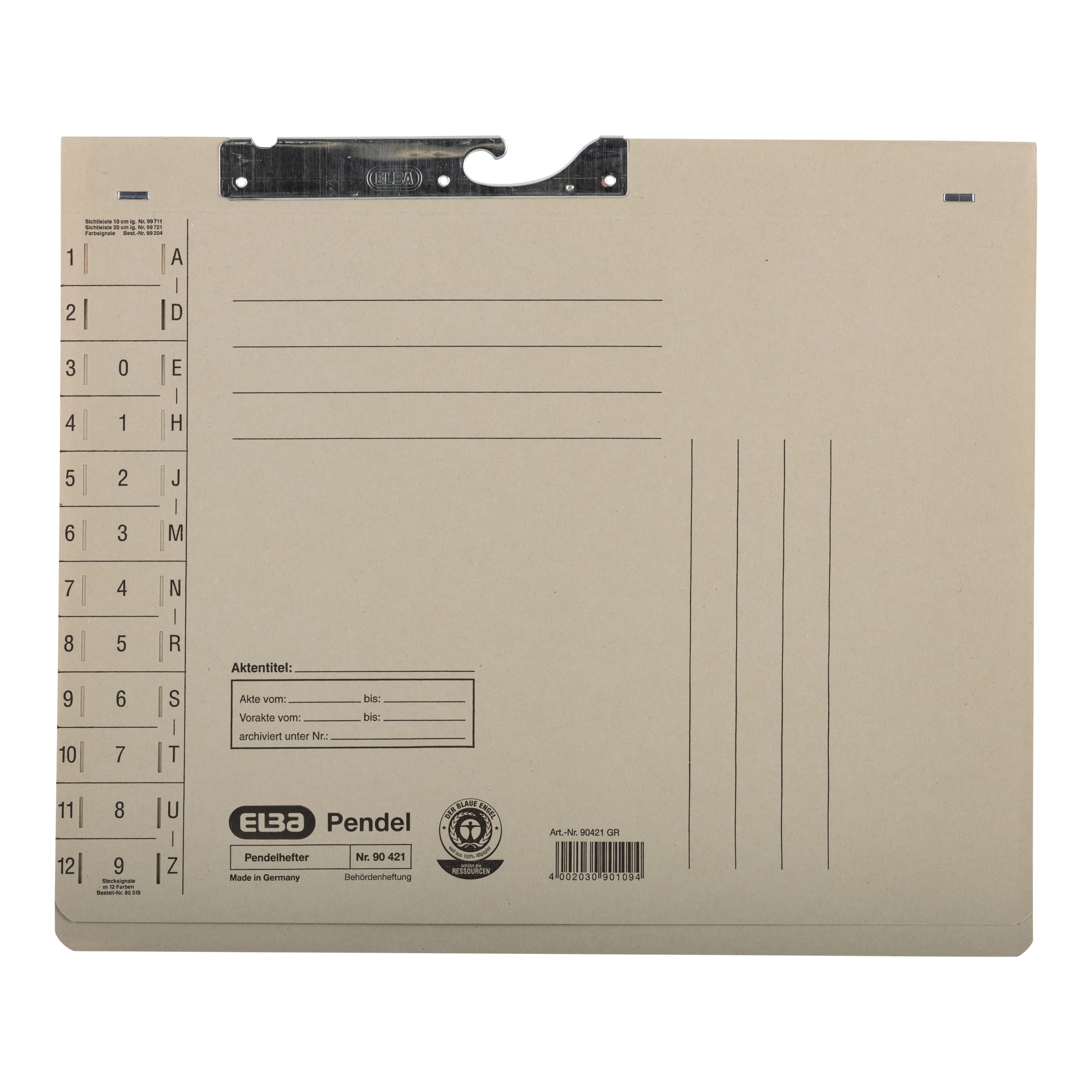 Elba 90421BL Suspension File Manila Cardboard Recycled Material 250 g/m² Commercial Binding and Slit Pack of 50 Blue Hanging Files, Manila Cardboard (Rc) 250G / M² Grey