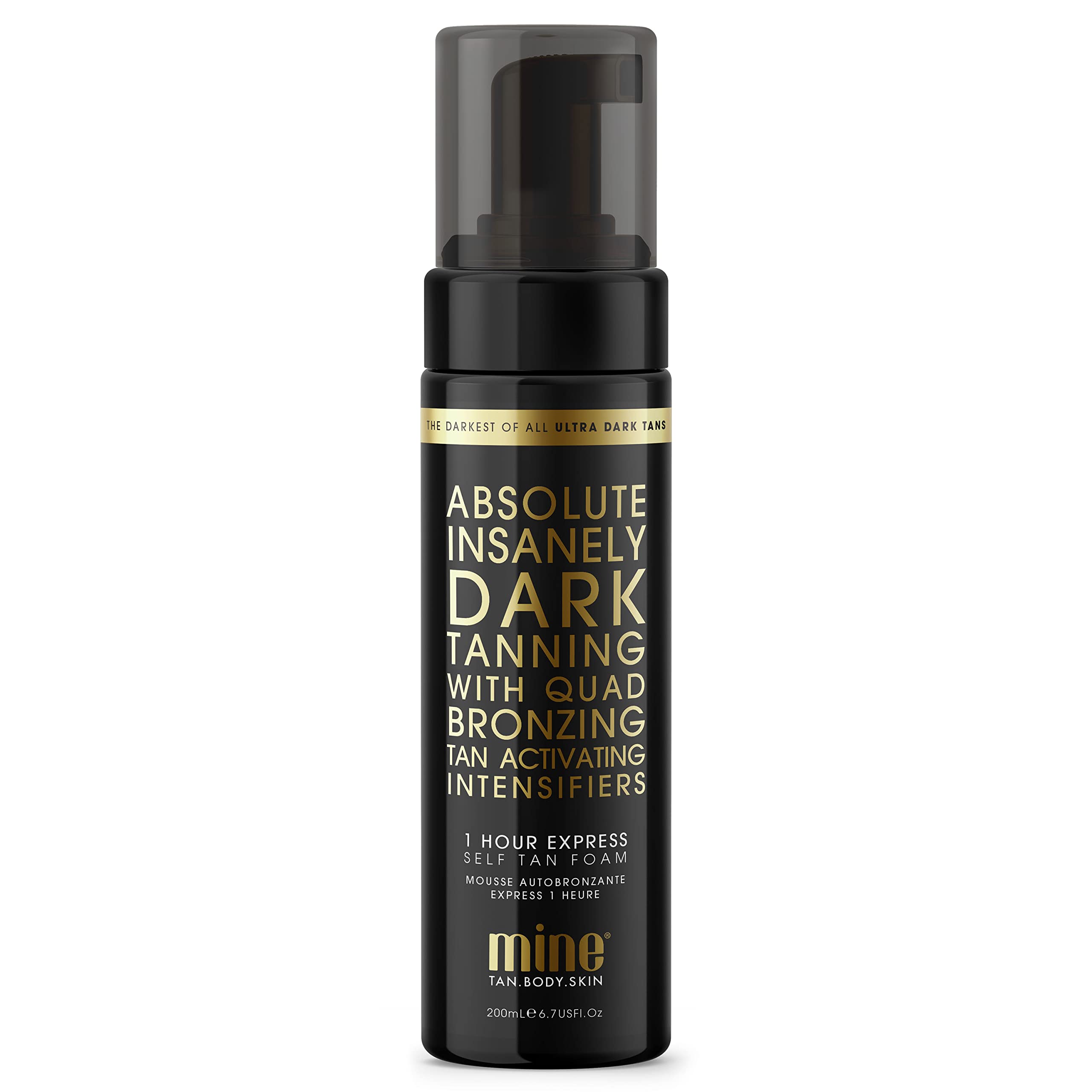 MineTan Absolute X60 Self Tan Foam - Unprecedented Ultra Dark Sunless Tanning Mousse With X60 Quad Bronzers, 1 Hour Tan, 6.7 fl oz