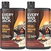 Every Man Jack Hydrating Body Wash - Fireside Spice - Deeply Clean with Glycerin + Naturally Derived Ingredients - 13.5 oz (2 Pack)