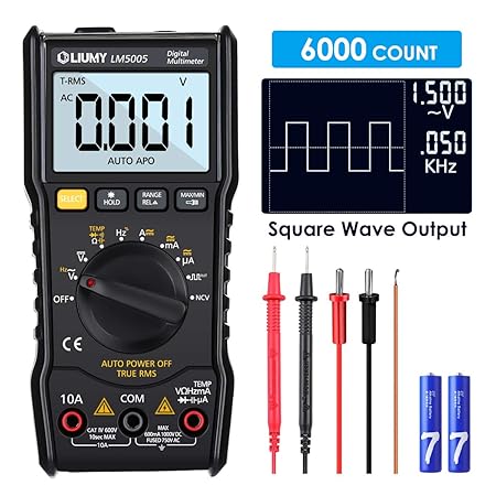 Digital Multimeter, LIUMY LM5005 6000 Counts Auto Range Multimeter mit True RMS?AC/DC Voltage Current Detector, Temperaturmes