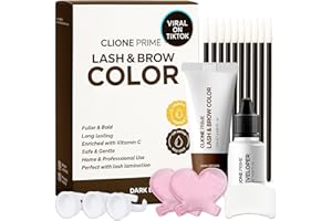 CLIONE PRIME Korean Eye Brow Color Kit - Eye Lash Color Kit Brow Color for Eyebrows Lash Color Dark Brown