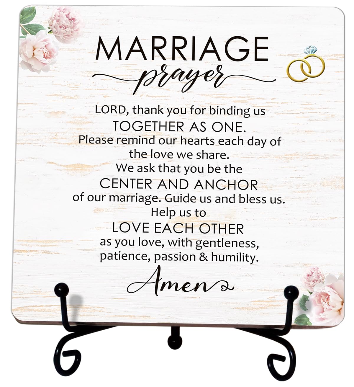Photo 1 of Marriage Prayer Sign (5"x5"), Anniversary Wedding Gifts for Couple, Wedding Décor, Christian Marriage Gifts Ideas (4 Options)
