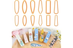 Puocaon Basic Polymer Clay Cutters - 12 Pcs Clay Cutters for Jewelry Making, Hair Clip Cutters, Barrettes, Long Oval Jewelry Cutters