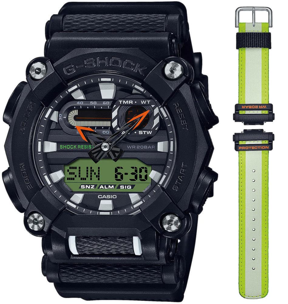 Casio Gents 53.00mm Quartz Watch with Black Analogue - Digital dial and Black Plastic/Resin Strap Strap GA-900E-1A3ER