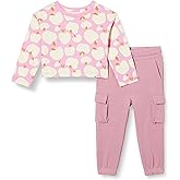 Amazon Essentials girls Long Sleeve T-Shirt and Pull on Pants Set