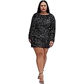 City Chic Plus Size Sequin Eclipse Black Dress
