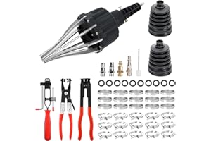 pixticy CV Joint Boot Tool with 3Pcs Cv Boot Clamp Pliers Kit, Expander Rod Spreader Installation Removal Tool, Compatible with Audi, BMW,Mercedes, UTV, ATV (Black)