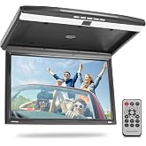 Pyle 15.6-Inch Overhead Flip-Down Car Monitor - Hi-Res 1680x800p Widescreen Car Roof Mount Monitor, Vehicle Flip Down Overhead Screen w/IR, FM Transmitter, USB/SD, HDMI, AV, Stereo Speaker -PLRV1525