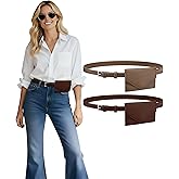 Eurzom 2 Pack Mini Belt Bag for Women PU Leather Belt Purse Small Beltbag Waist Pouch for Daily Fashion Outfits