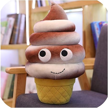 Amazon かわいい漫画ぬいぐるみハンバーガーアイスクリームフライドポテトグッズぬいぐるみポップコーンケーキピザ枕クッション子供のおもちゃ誕生日ギフト 60 Cmブラウンアイスクリーム おもちゃ おもちゃ