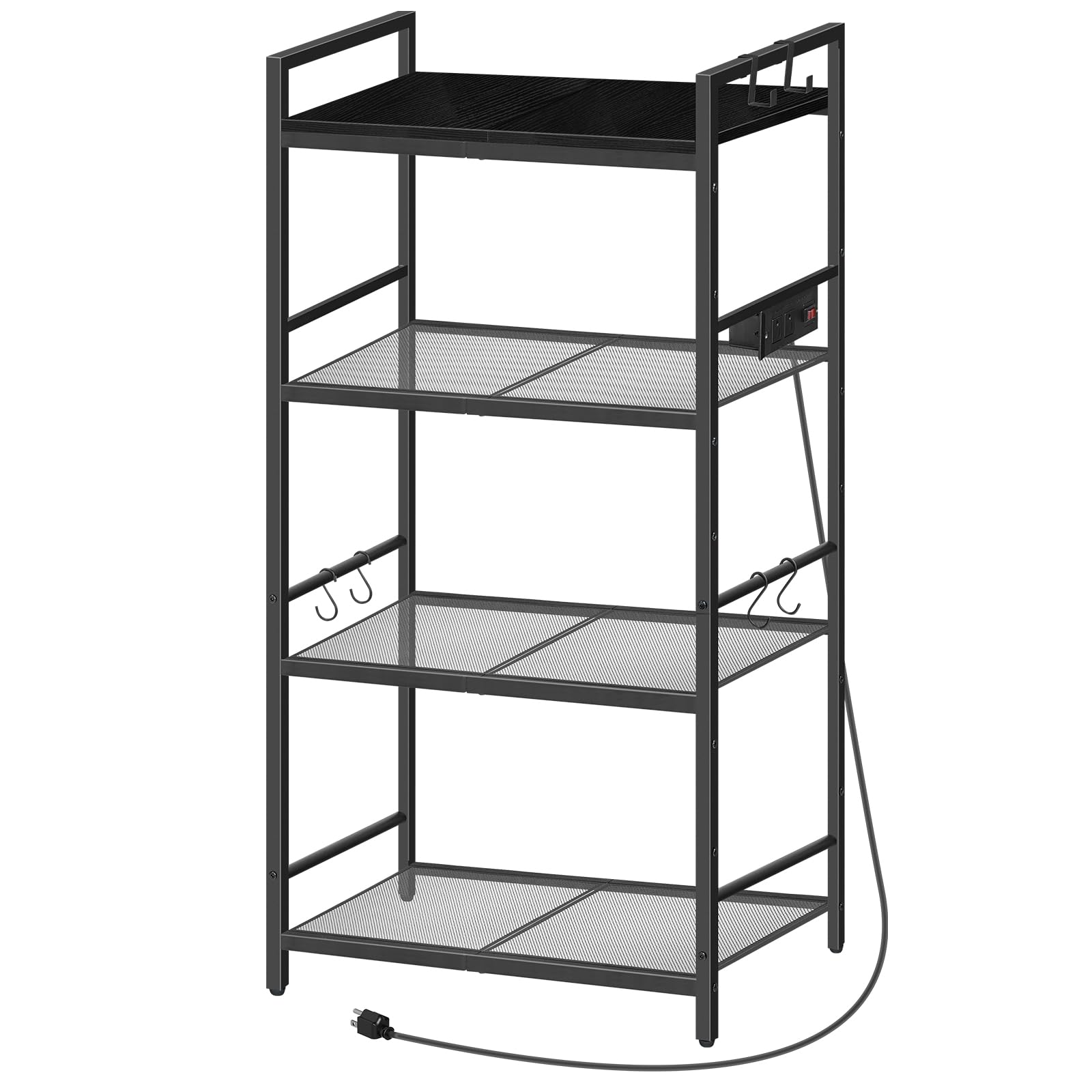MAHANCRIS Bakers Rack with Power Outlet, Microwave