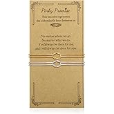 Matching Bracelets for Couples, Dainty Gold Love Knot Bracelet 14K Gold Plated, with Romantic Greeting Card, Relationship Jewelry Gifts for Best Friend