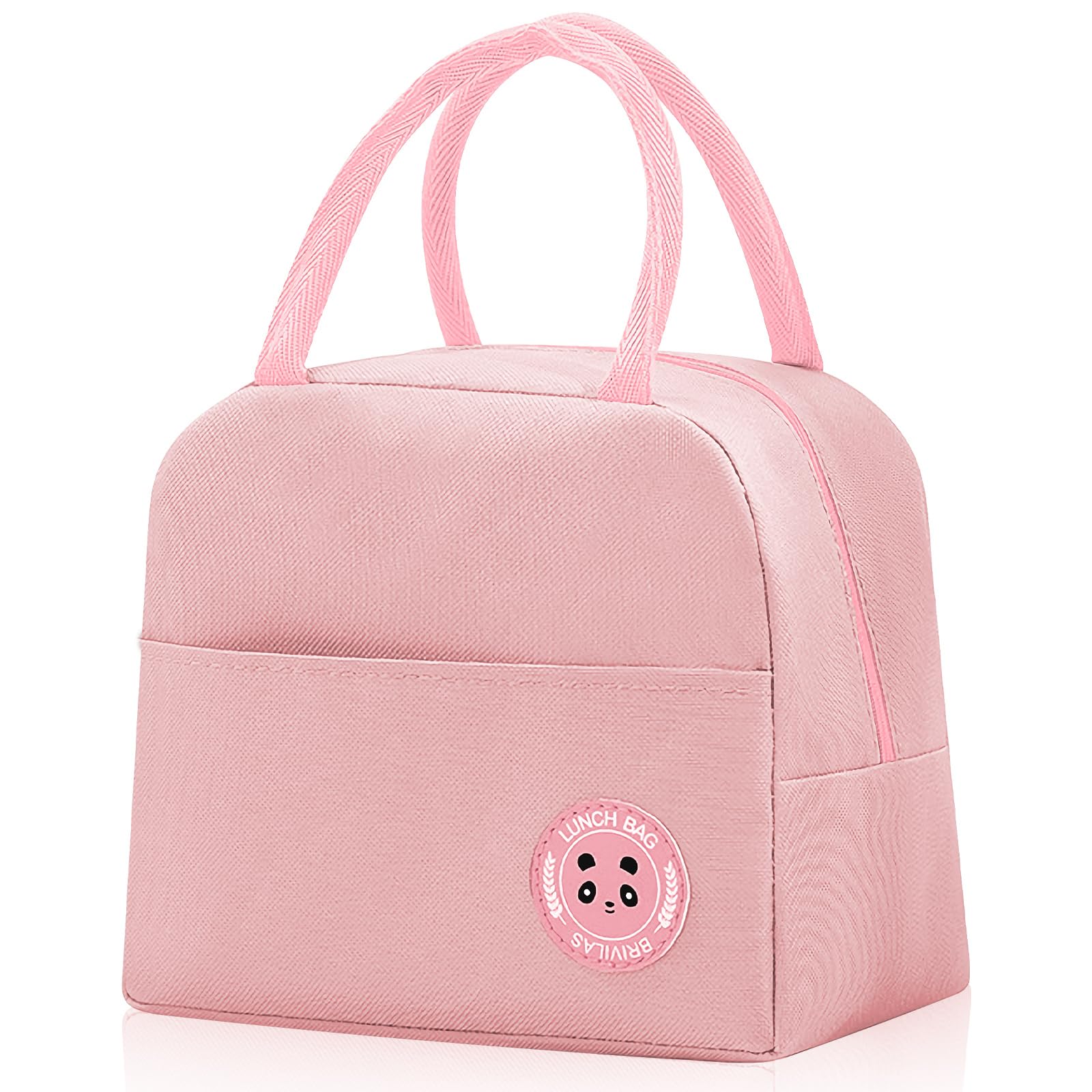 Photo 1 of TIECHI Insulated Lunch Bag for Men Women, Small Portable Reusable Lunch Cooler Tote Bag, Leakproof Thermal Lunch Box for Work Picnic Travel, Pink