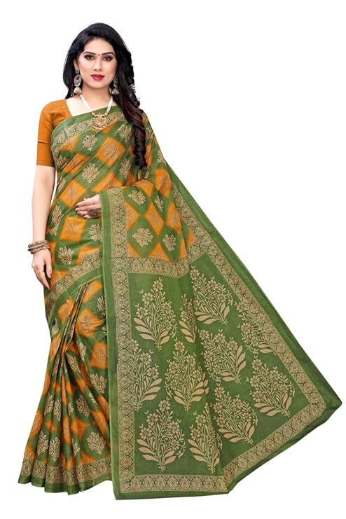 Without Blouse Piece Saree (Pure Cotton 100%_2013_Multicolor_Free)