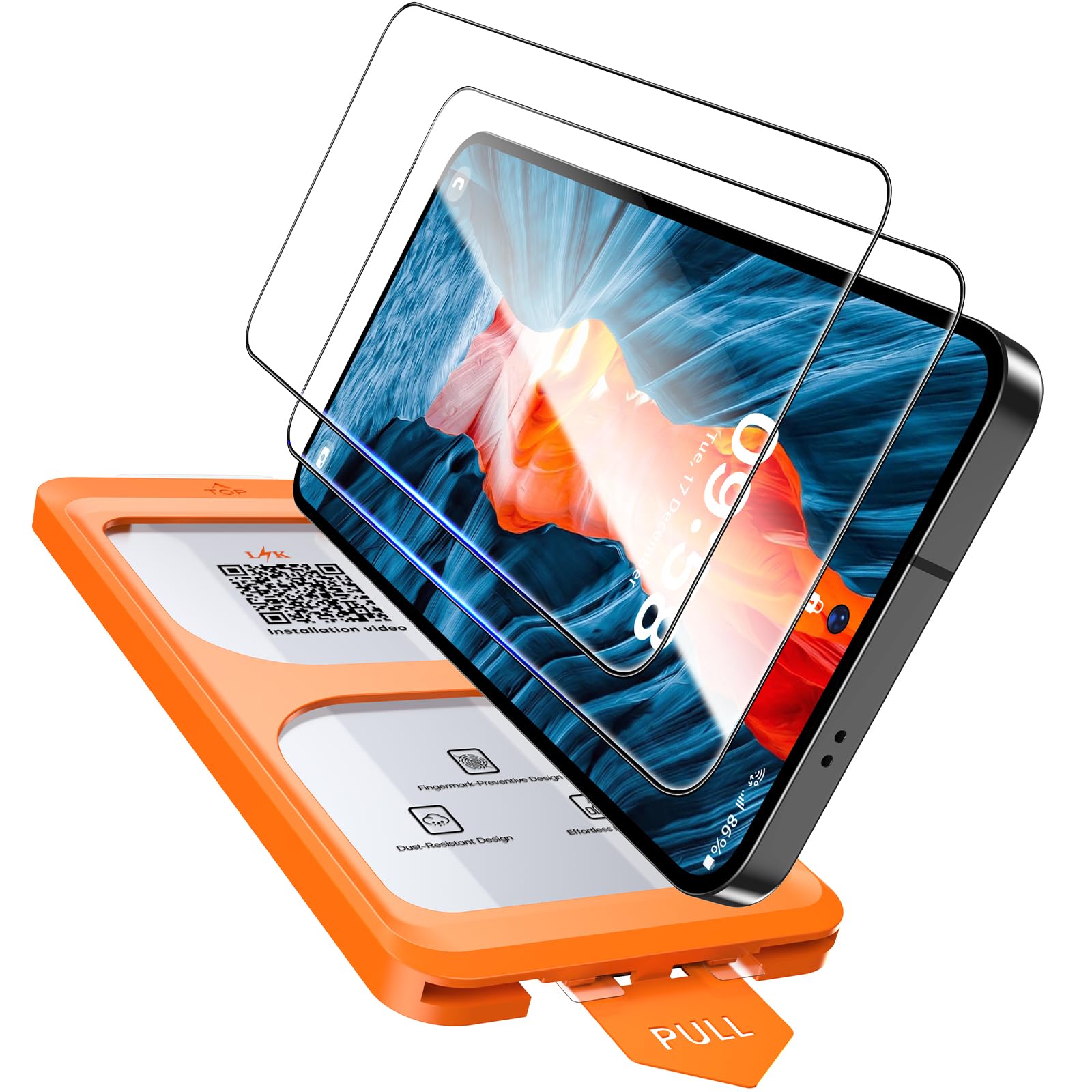 LϟK 3 in 1 for Samsung Galaxy Z Fold 5 Screen Protector, 2 Pack HD Tempered Glass Film + 1 Dust Free Installation Tool, Anti-Scratch No Dust No Bubbles Samsung Z Fold 5 Screen Protector