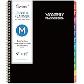2026 Monthly Planner - 2026 Planner with Tabs, Jan 2026 - Dec 2026, 9" x 11" Large Monthly Planner/Calendar, Back Pocket, Perfect for School Office Home Planning