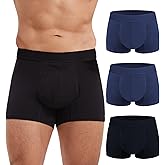 IRISMORII Mens Absorbent Incontinence Underwear Washable Adult Leak Protection Bladder Control Briefs Cotton 3 Pack (Black, 2 Blue, L)