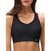 Yvette Womens Sports Bras High Imapct Adjustable Straps Large Bust Workout Supportive Bras for Running