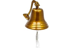 Nagina International 7 Inches Antique Brushed Brass Aluminum Cast Premium Nautical Boat Bell | Nursery Decor Gifts