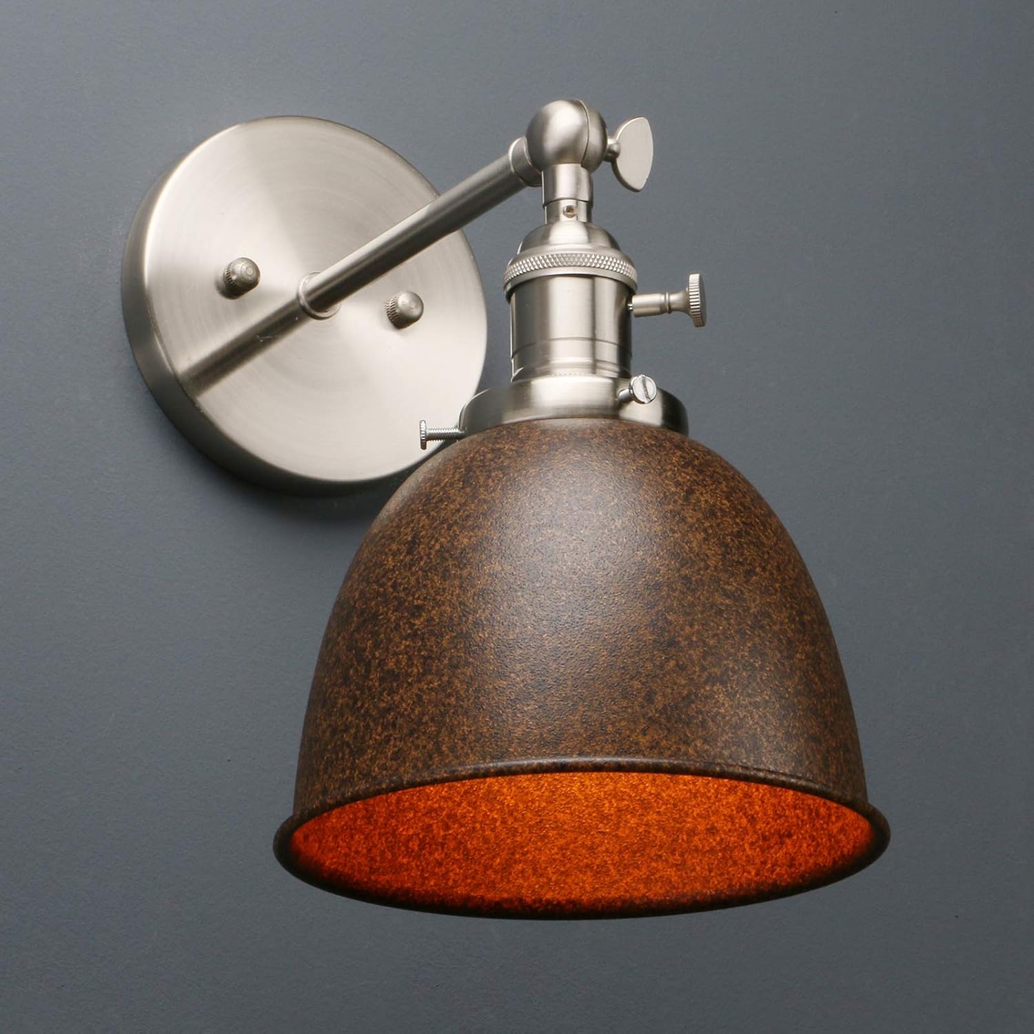 Phansthy 2 Stücke Deckenhalbkreis mit Metall-Schirm Wandbeleuchtung