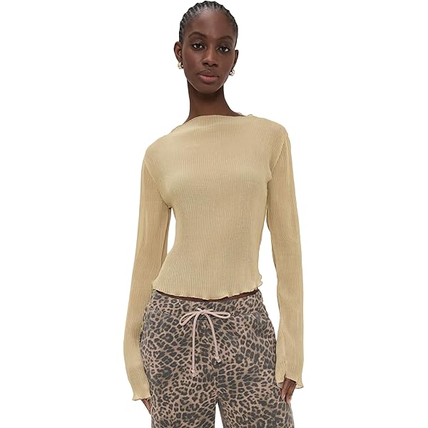 Norma Kamali Women's Slim Fit Long Sleeve Turtle Top, BARK Box