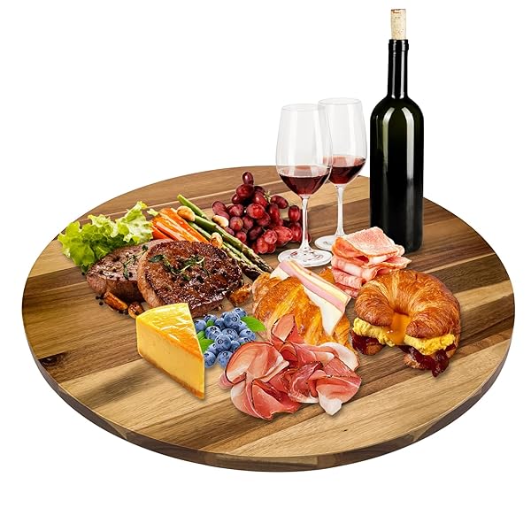 20” ACACIA WOODEN LAZY SUSAN FOR TABLE TOP,LARGE...
