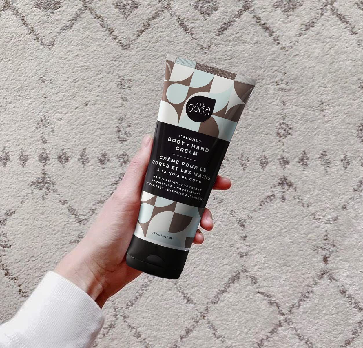 All Good Hand & Body Lotion - Moisturizing Organic Lotion for Dry Skin, Hands & Body - Essential Oils, Calendula, Cocoa Butter - Non-Greasy Body Butter, 6 fl oz (Coconut)