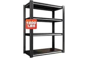 Raybee Garage Shelving Heavy Duty 1800LBS Storage Shelves 4 Tier Metal Shelving Industrial Metal Shelf for Storage Adjustable Garage Shelves for Pantry Kitchen 27.5" W x 13.8" D x 57" H