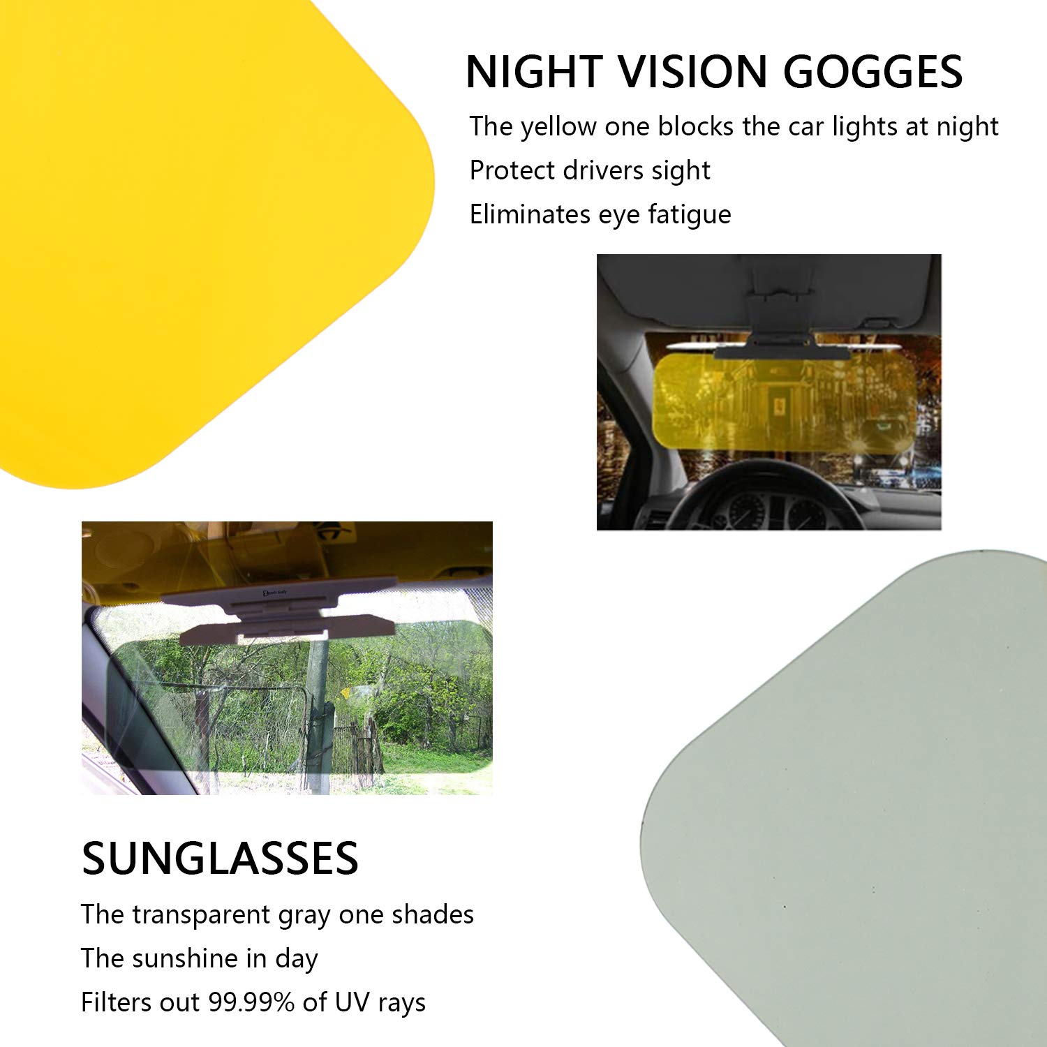 Car Sun Visor 2in1 AntiGlare TACVISOR Day and Night Car Visor