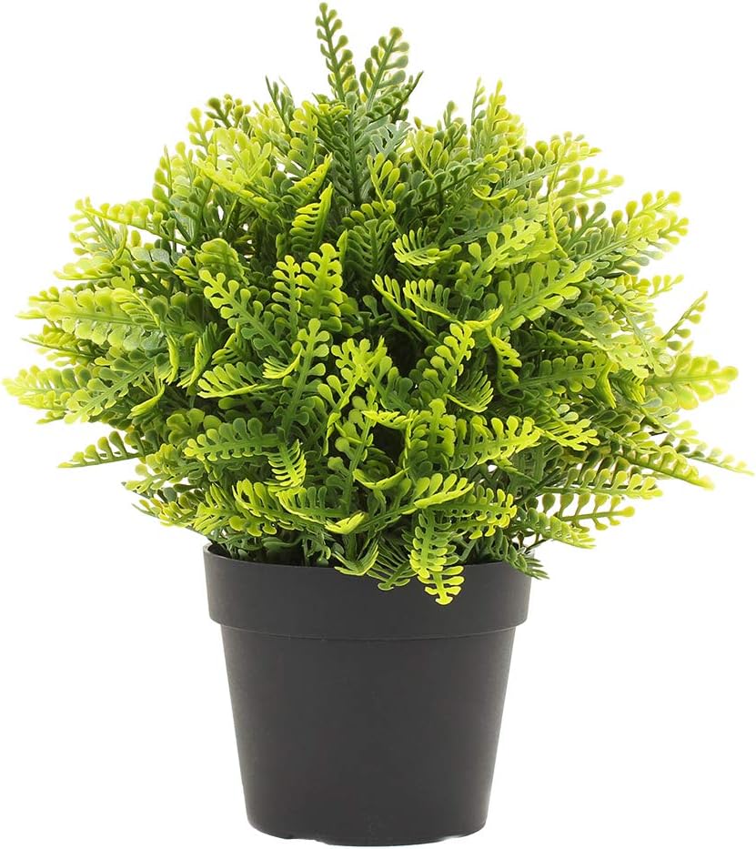 ECOOPTS Flower Planter Artificial Plant Pots Mini Succulent Plant Pots for Indoor and Outdoor Use, Mimosa Flower, 1 Pack -