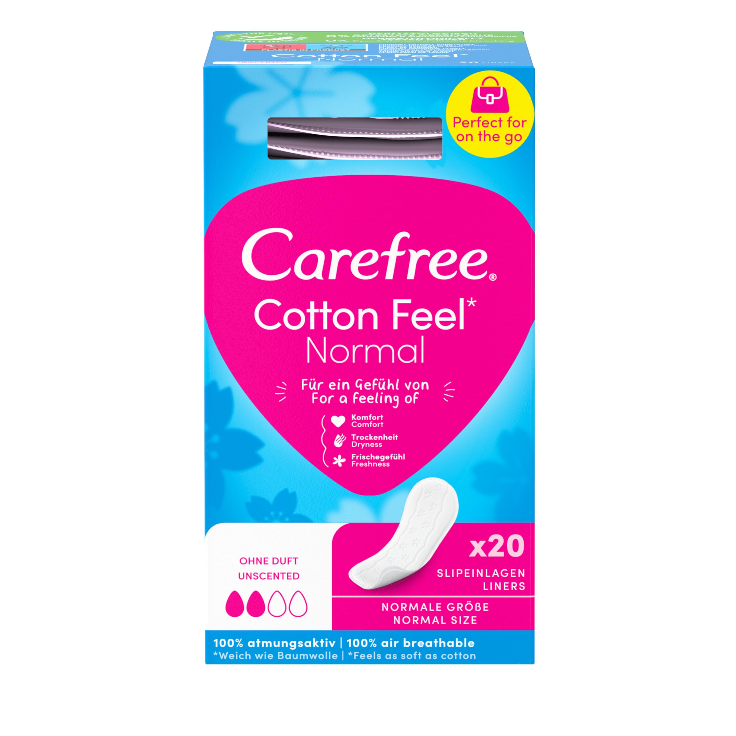 Carefree Panty Liners Folded Breathable, Pack of 20